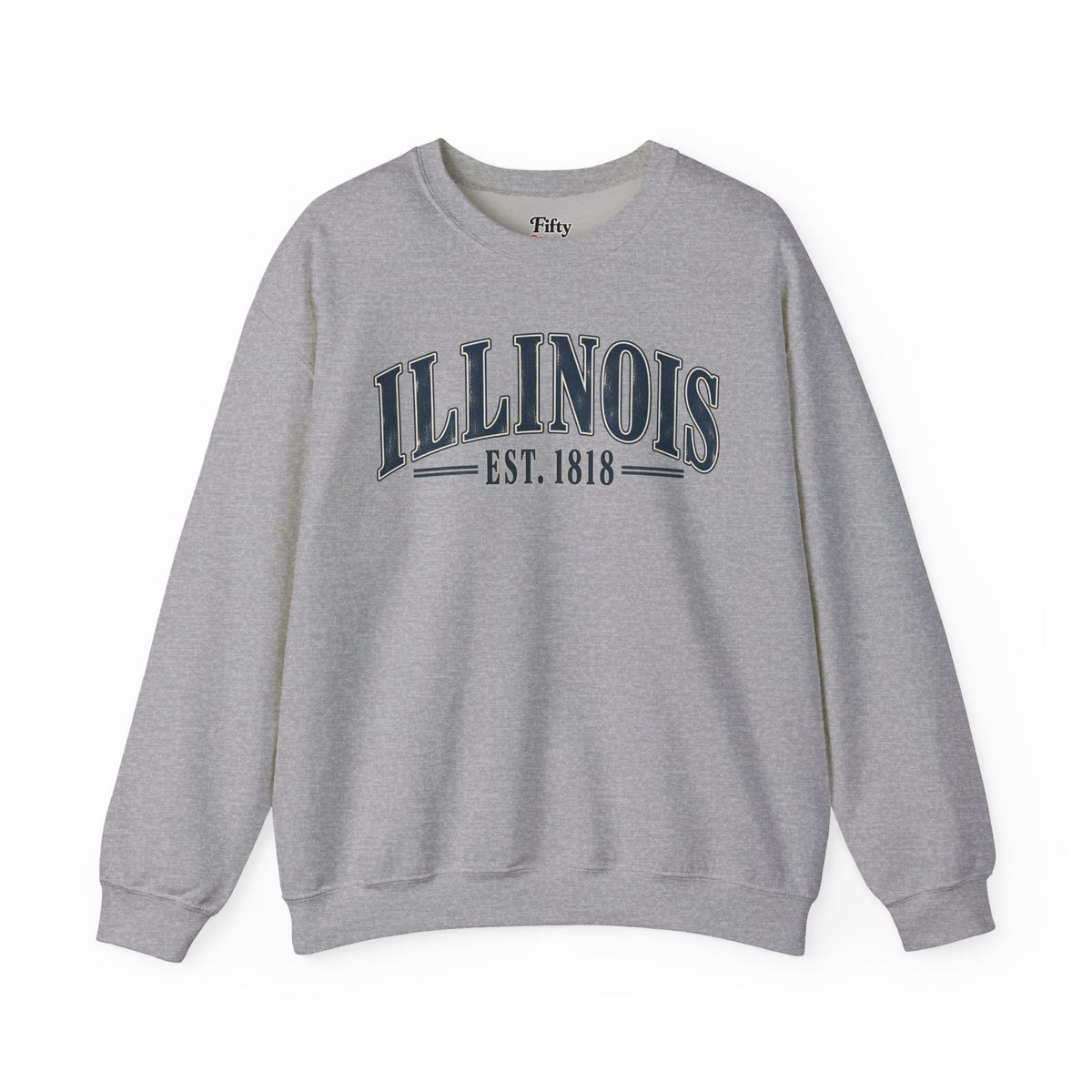 Illinois Est 1818 Unisex Crewneck Sweatshirt State Name Graphic