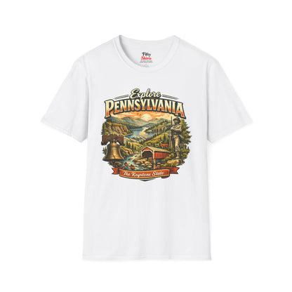 Explore Pennsylvania Unisex Softstyle T Shirt State Pride Graphic Tee Collections FS03