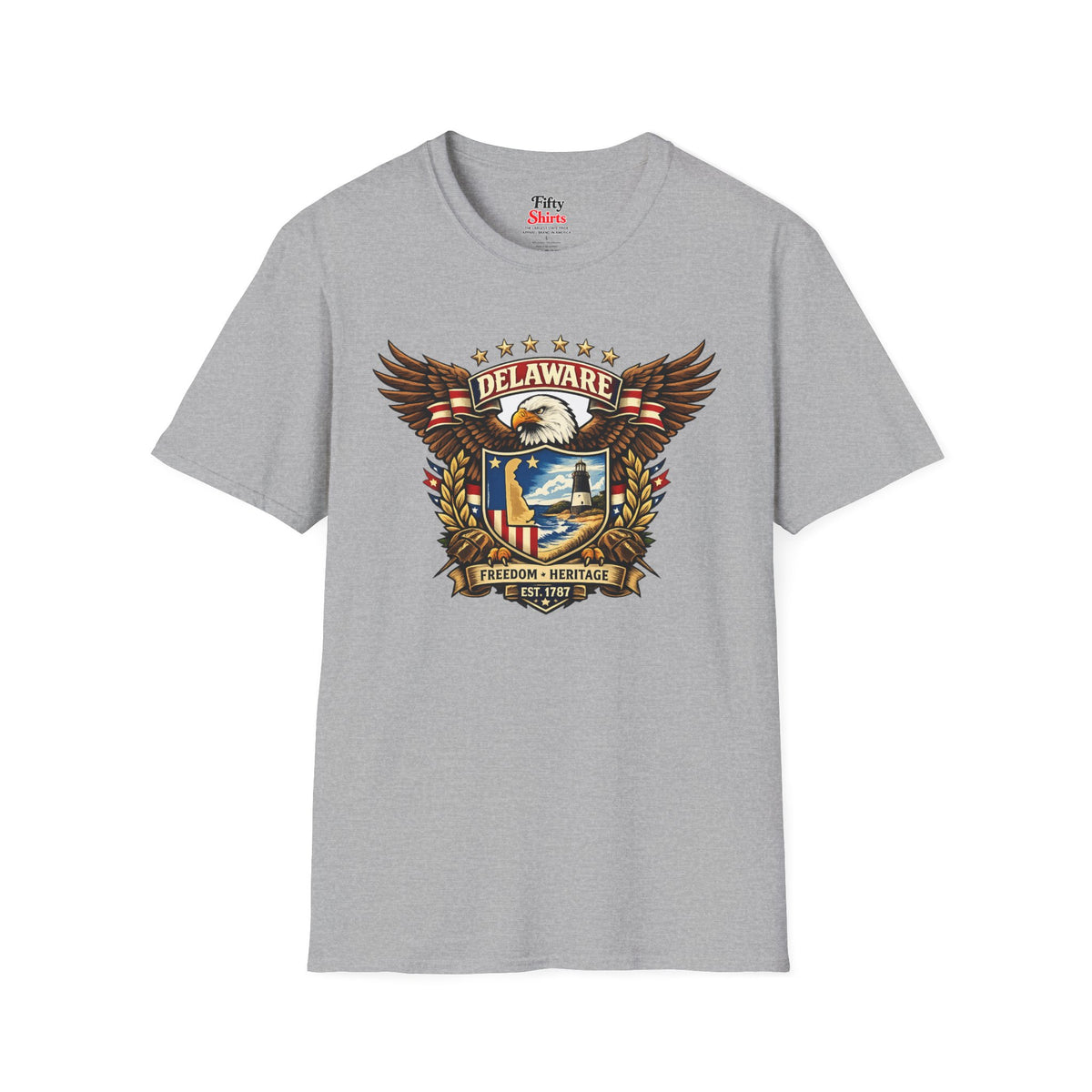 Delaware American Eagle Unisex Softstyle T Shirt State Pride Graphic Tee Collections FS03