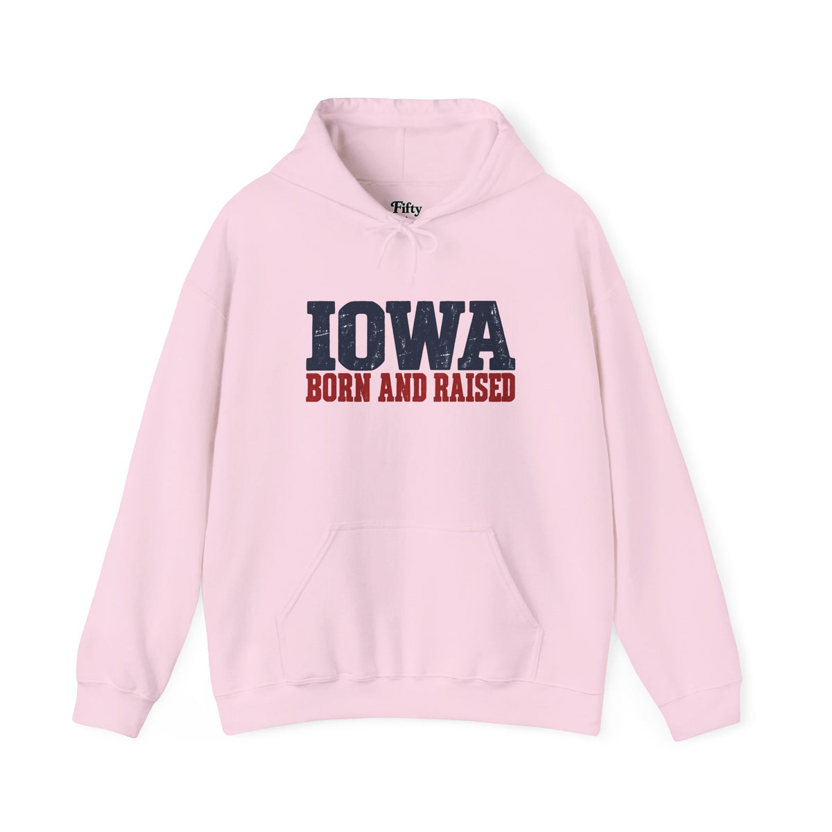 Iowa Born and Raised Rustic Midwest Unisex Hoodie Graphic