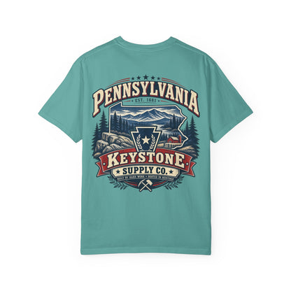 Pennsylvania Keystone Supply Co Unisex Comfort Color 1717 Streetwear Graphic Tee