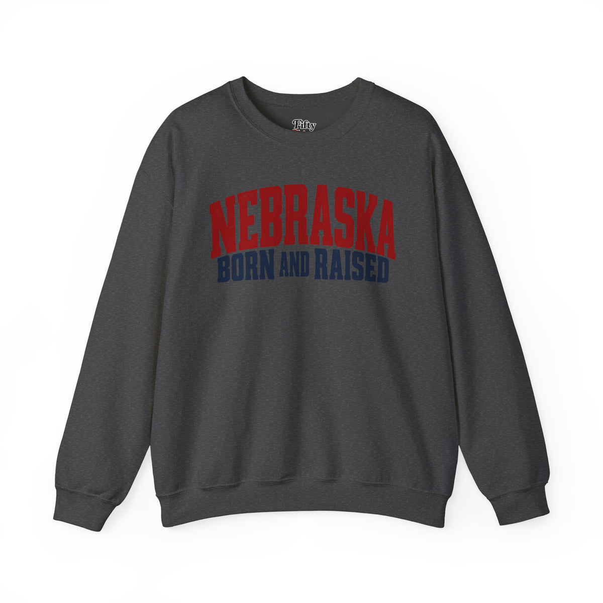 Nebraska Born and Raised Modern Midwestern Unisex Sweatshirt Graphic