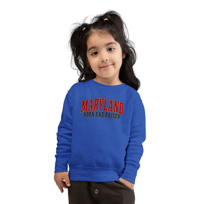 Maryland Born and Raised Chesapeake Heritage Unisex Toddler Sweatshirt
