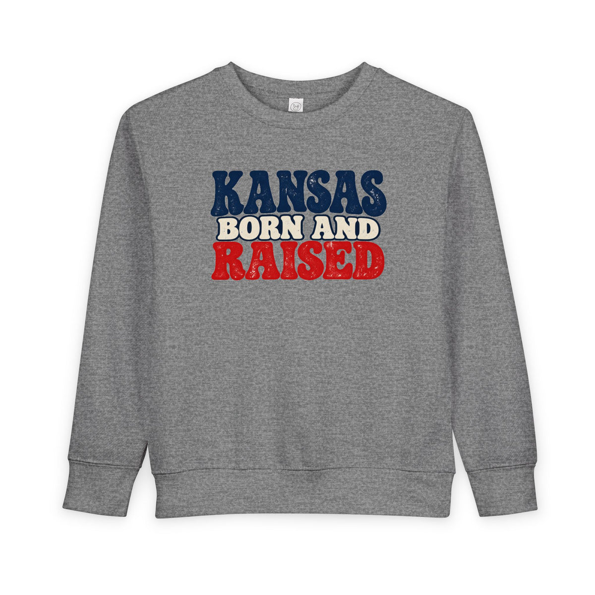 Kansas Born and Raised Retro 1970s Unisex Toddler Sweatshirt