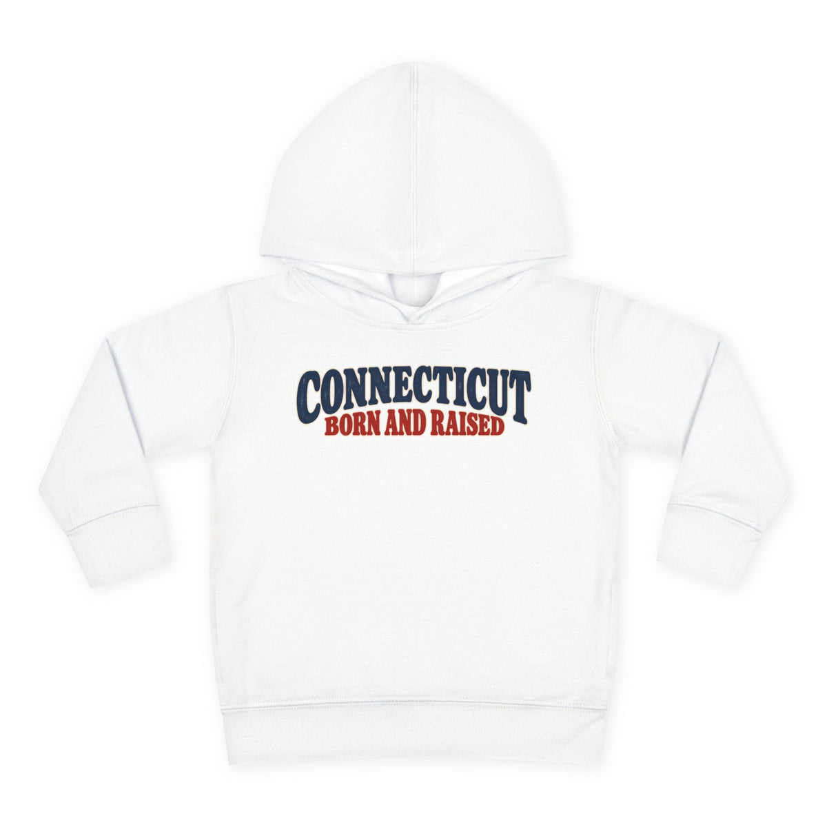Connecticut Born and Raised 1970s Americana Unisex Toddler Pullover Fleece Hoodie