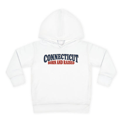 Connecticut Born and Raised 1970s Americana Unisex Toddler Pullover Fleece Hoodie