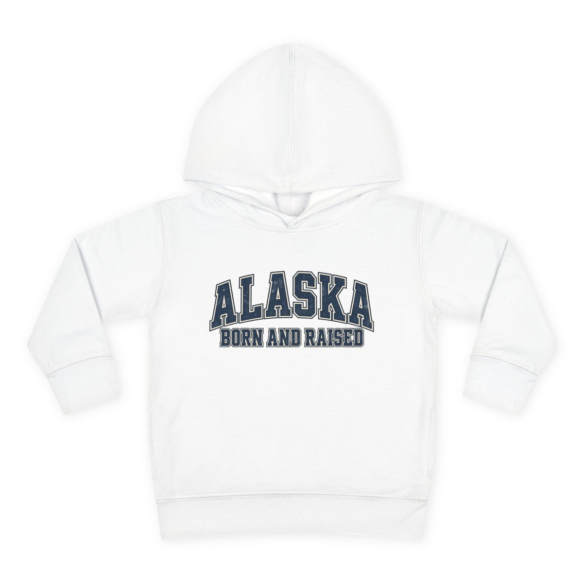 Alaska Born and Raised Classic Collegiate Unisex Toddler Pullover Fleece Hoodie