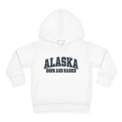 Alaska Born and Raised Classic Collegiate Unisex Toddler Pullover Fleece Hoodie