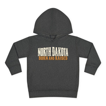 North Dakota Born and Raised Western Streetwear Unisex Toddler Pullover Fleece Hoodie