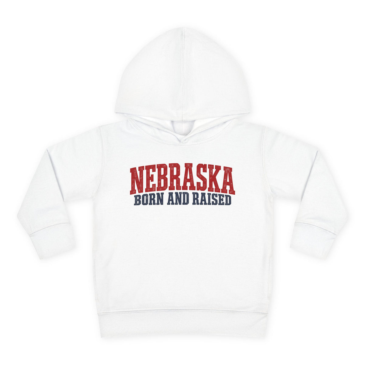 Nebraska Born and Raised Rugged Workwear Unisex Toddler Pullover Fleece Hoodie