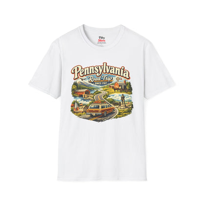 Pennsylvania Road Trip Unisex Softstyle T Shirt State Pride Graphic Tee Collections FS03