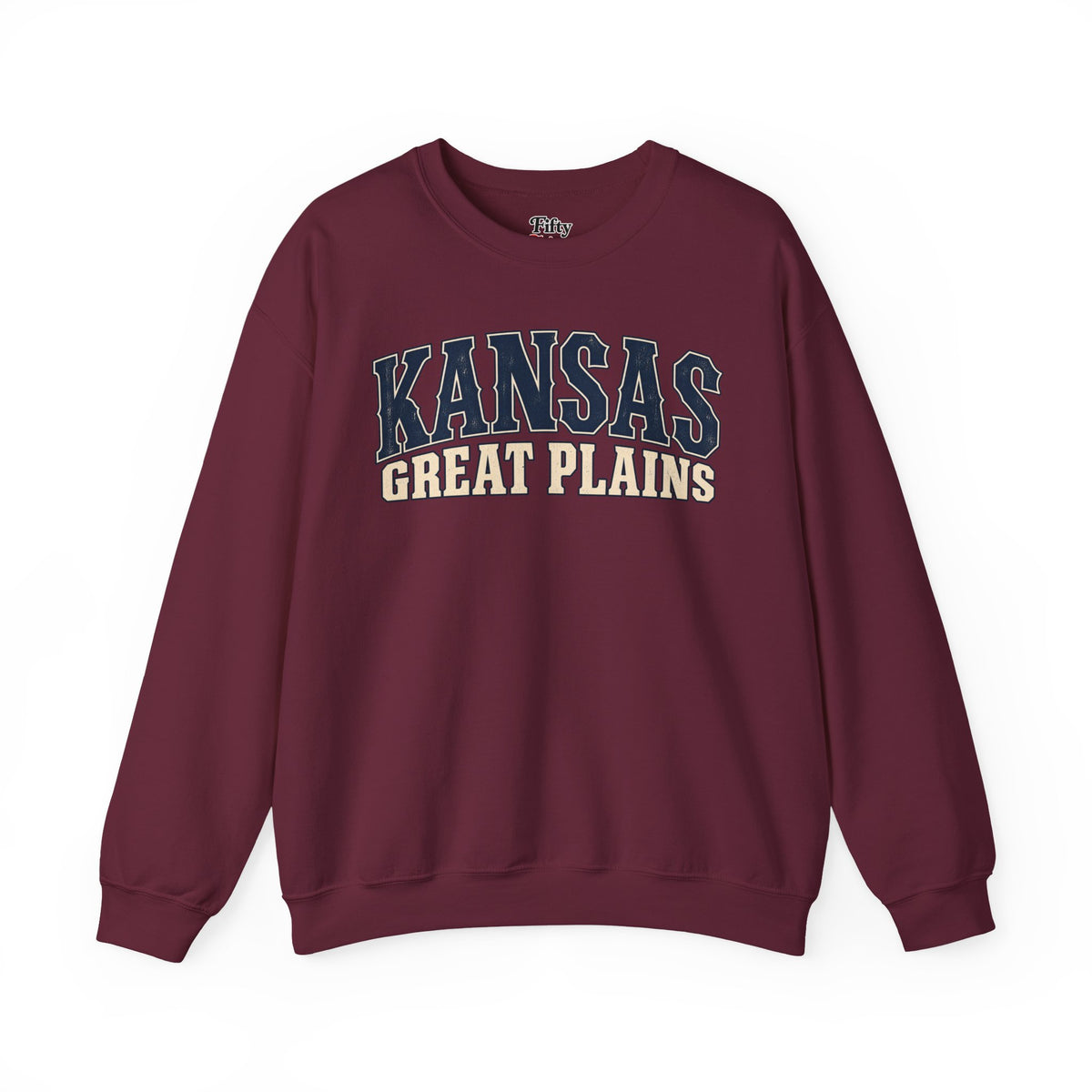 Kansas Great Plains Unisex Crewneck Sweatshirt State Name Graphic
