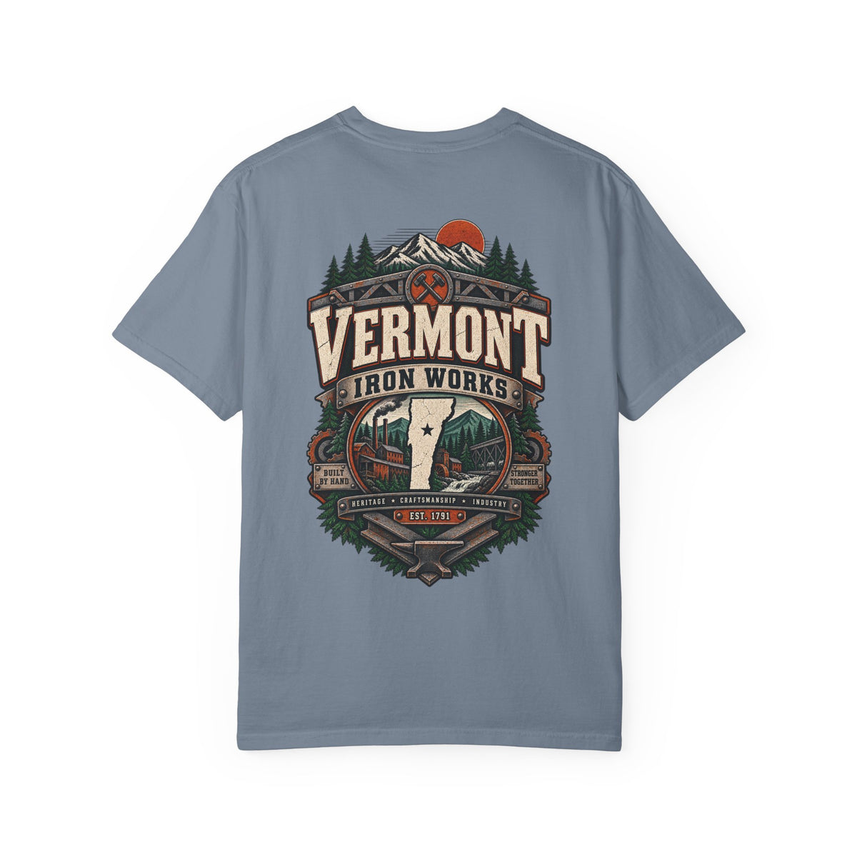 Vermont Iron Works Unisex Comfort Color 1717 Streetwear Graphic Tee