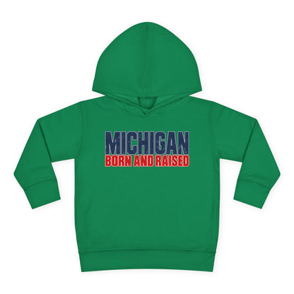 Michigan Born and Raised Modern Streetwear Unisex Toddler Pullover Fleece Hoodie