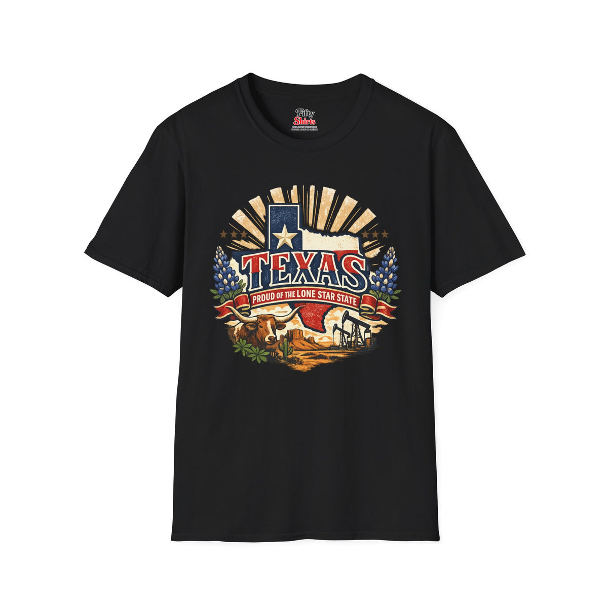 Texas State Pride Unisex Softstyle T Shirt State Pride Graphic Tee Collections FS03