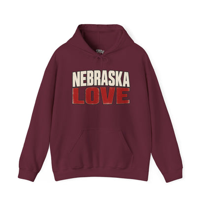 Nebraska Love Unisex Hoodie State Name Graphic