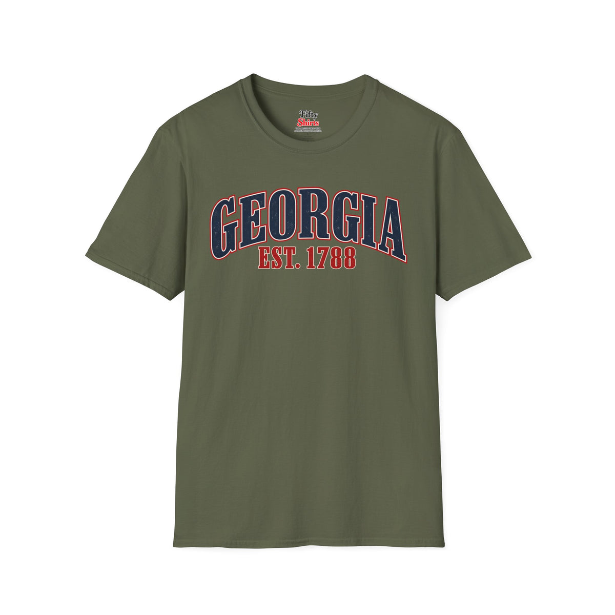 Georgia EST 1788 Unisex Softstyle T Shirt State Name Graphic Tee