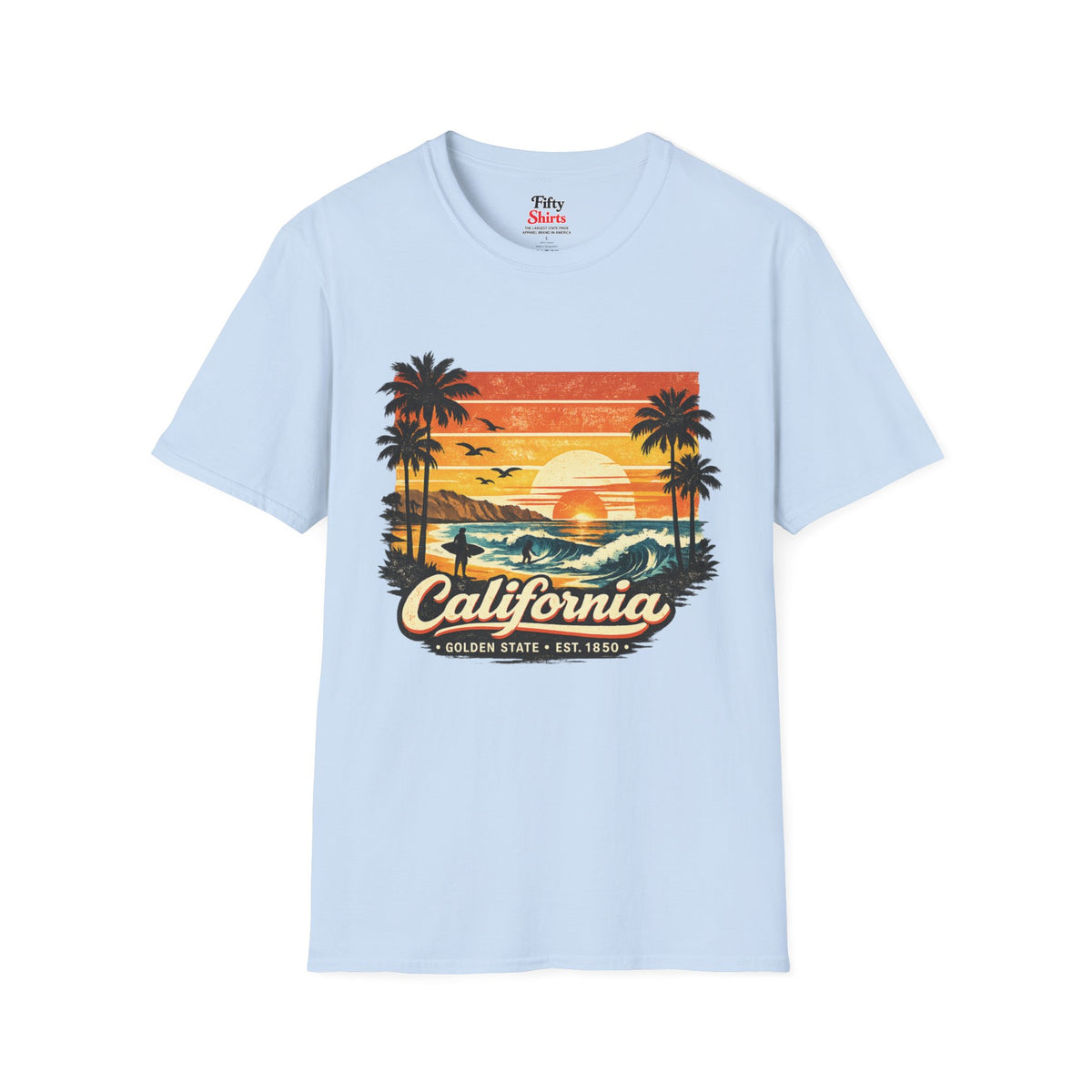 California Sunset Design Unisex Softstyle T Shirt State Pride Graphic Tee Collections FS03