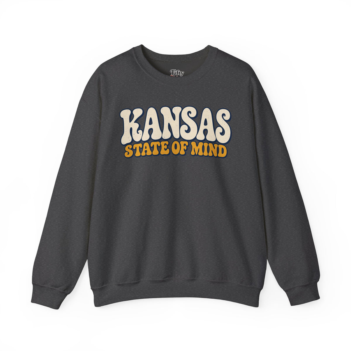 Kansas State of Mind Unisex Crewneck Sweatshirt State Name Graphic