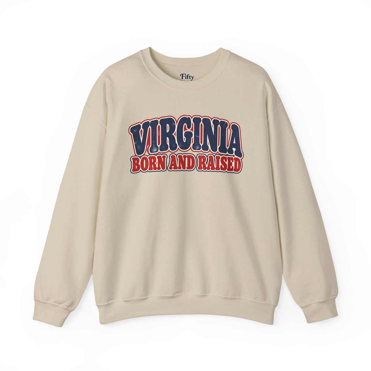 Virginia Born and Raised Retro 1970s Unisex Sweatshirt Graphic