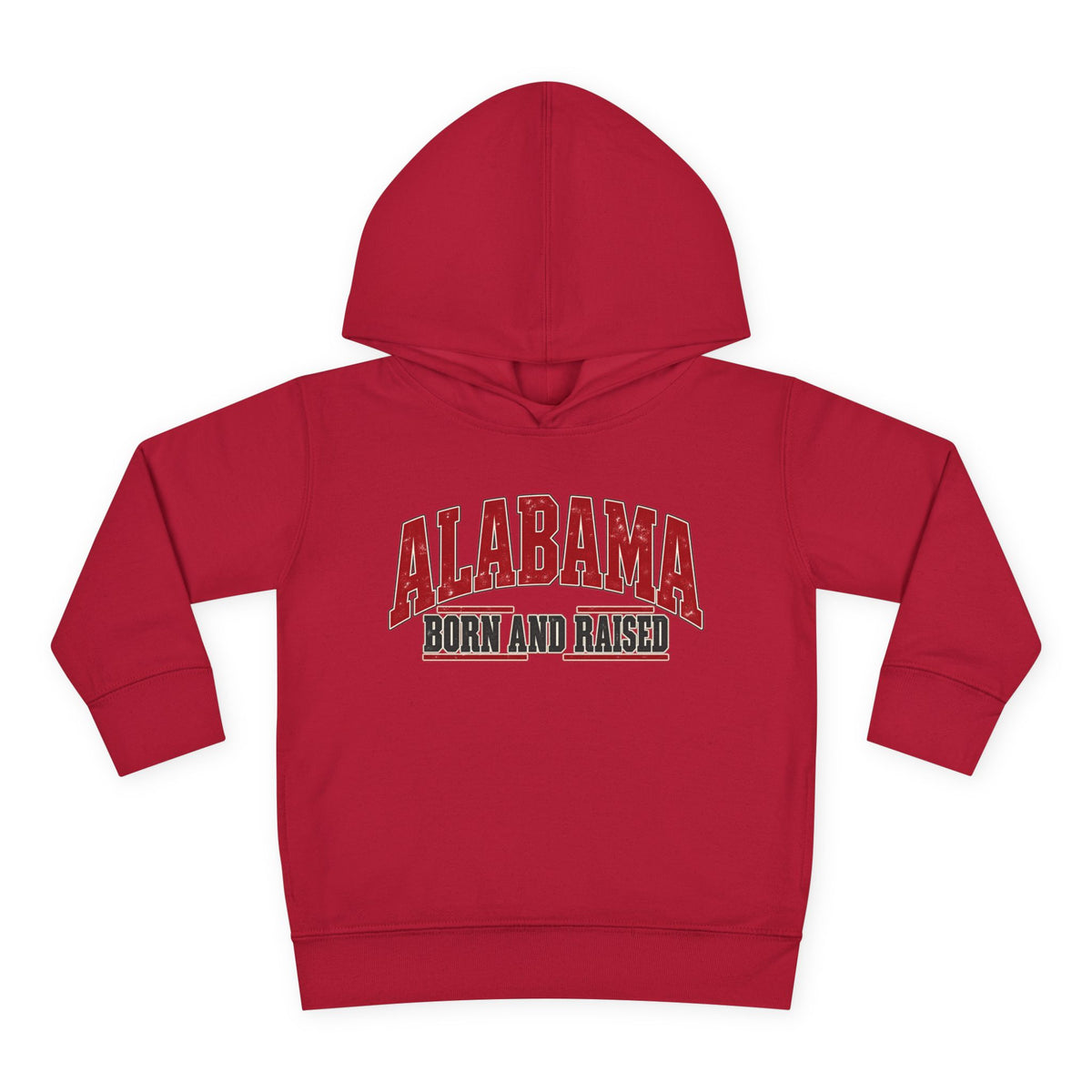 Alabama Born and Raised Bold Southern Americana Unisex Toddler Pullover Fleece Hoodie