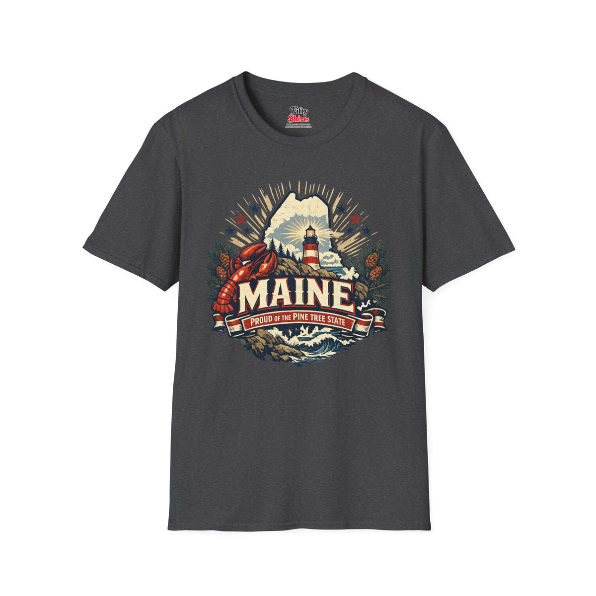 Maine State Pride Unisex Softstyle T Shirt State Pride Graphic Tee Collections FS03