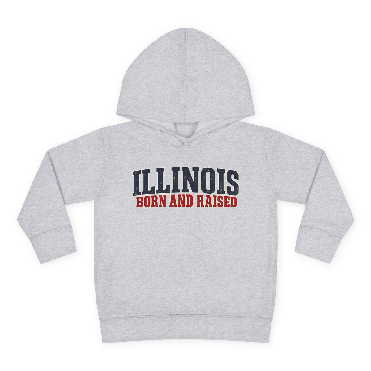 Illinois Born and Raised Midwest Americana Unisex Toddler Pullover Fleece Hoodie