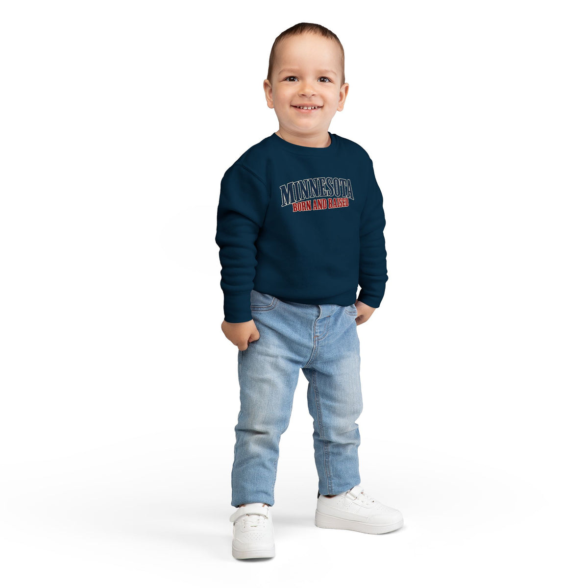 Minnesota Born and Raised Luxury Heritage Unisex Toddler Sweatshirt