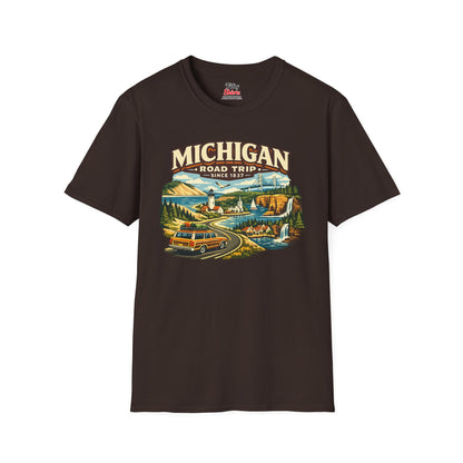 Michigan Road Trip Unisex Softstyle T Shirt State Pride Graphic Tee Collections FS03