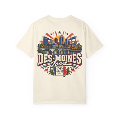 Des Moines Iowa Unisex Comfort Color 1717 Streetwear Graphic Tee