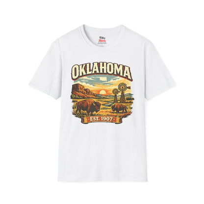 Vintage Oklahoma Heritage Unisex Softstyle T Shirt State Pride Graphic Tee Collections FS03