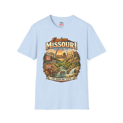 Explore Missouri Unisex Softstyle T Shirt State Pride Graphic Tee Collections FS03