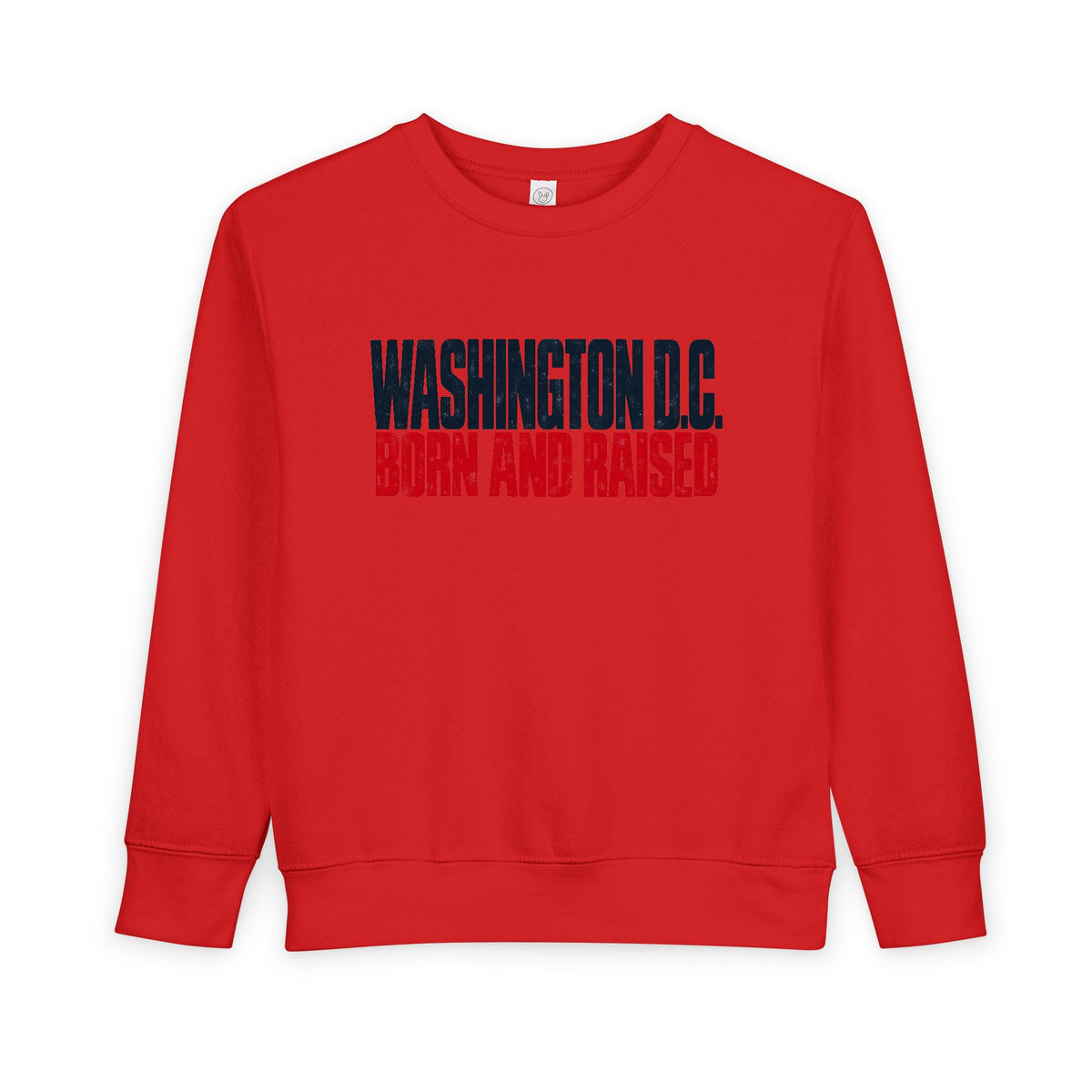 Washington DC Born and Raised Bold Urban Streetwear Unisex Toddler Sweatshirt