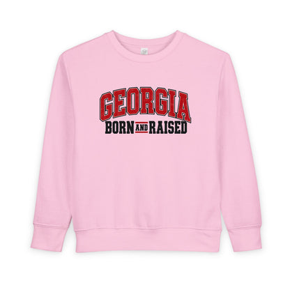 Georgia Born and Raised Old-School Athletic Unisex Toddler Sweatshirt