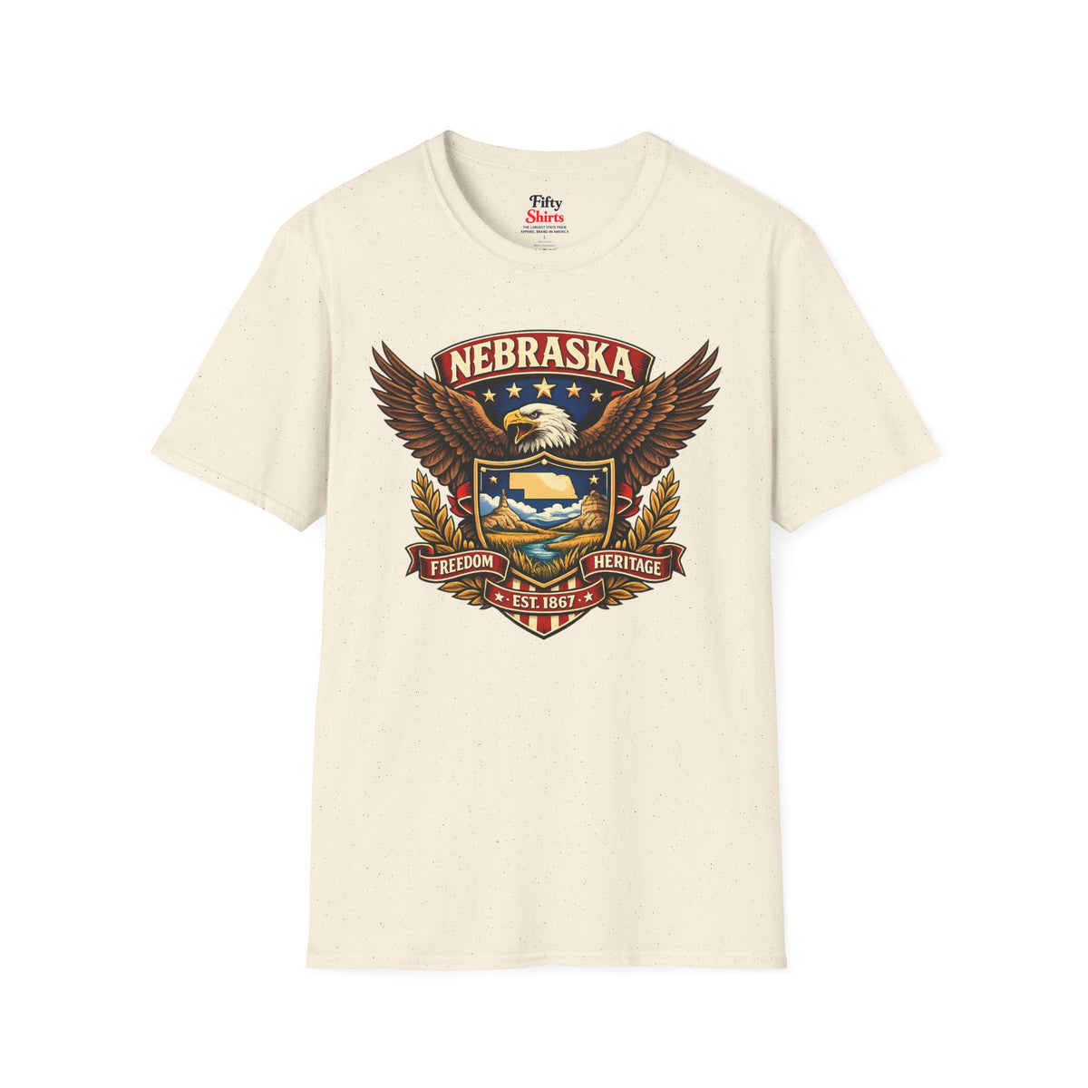 Nebraska Americana Eagle Unisex Softstyle T Shirt State Pride Graphic Tee Collections FS03