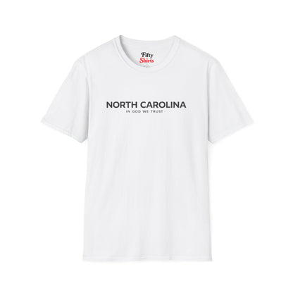 North Carolina All State In God We Trust Front Design Unisex Everyday Tee