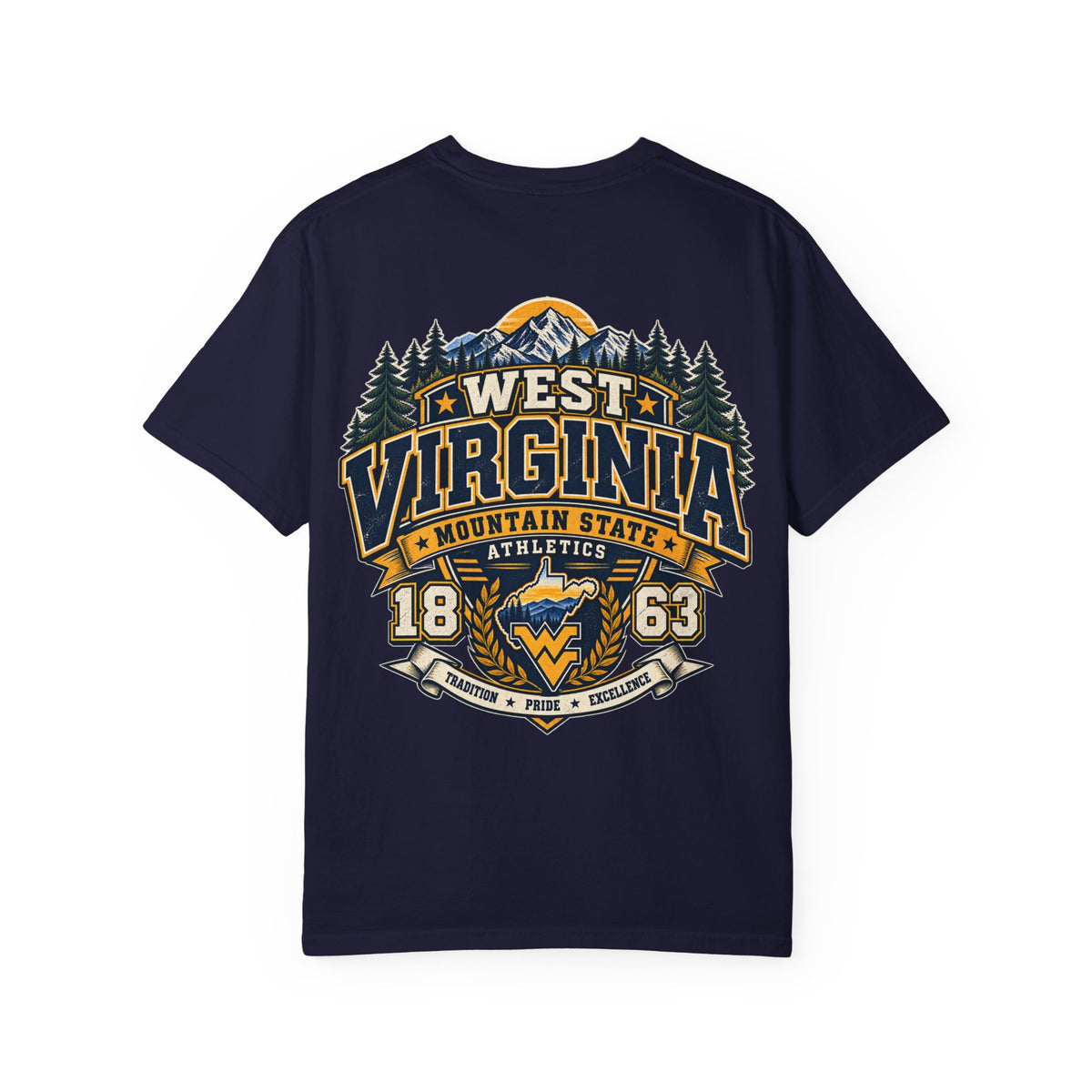 West Virginia Mountain State Athletics Unisex Comfort Color 1717 Streetwear Graphic Tee