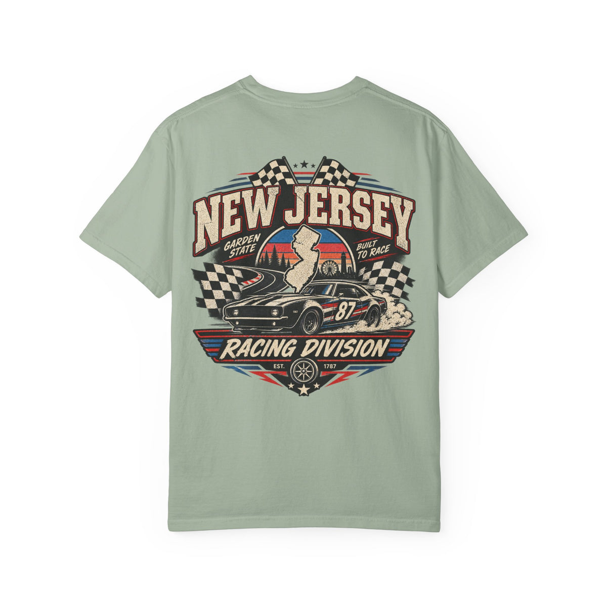 New Jersey Racing Division Unisex Comfort Color 1717 Streetwear Graphic Tee