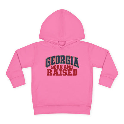 Georgia Born and Raised Rustic Southern Unisex Toddler Pullover Fleece Hoodie