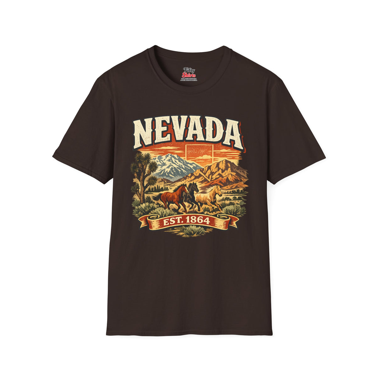 Vintage Nevada Heritage Unisex Softstyle T Shirt State Pride Graphic Tee Collections FS03