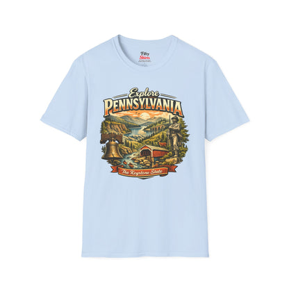 Explore Pennsylvania Unisex Softstyle T Shirt State Pride Graphic Tee Collections FS03