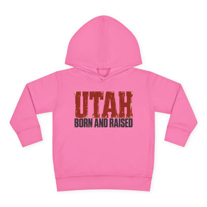 Utah Born and Raised Modern Western Streetwear Unisex Toddler Pullover Fleece Hoodie