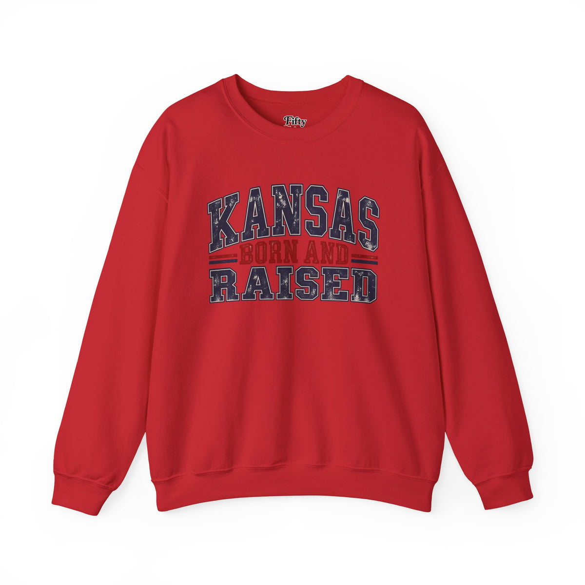 Kansas Born and Raised Vintage Americana Unisex Sweatshirt Graphic