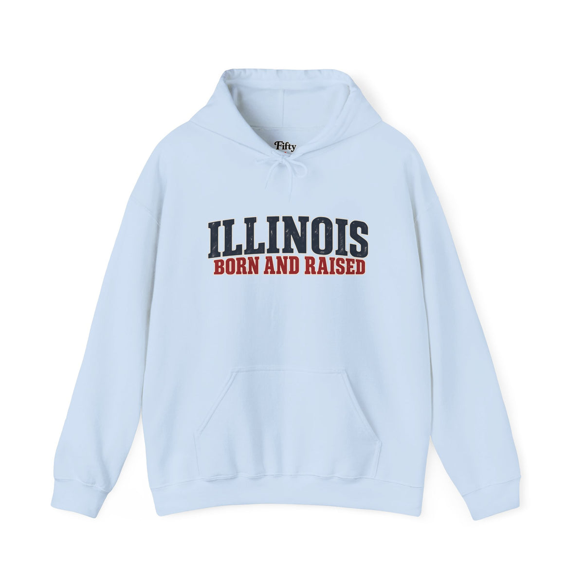 Illinois Born and Raised Midwest Americana Unisex Hoodie Graphic