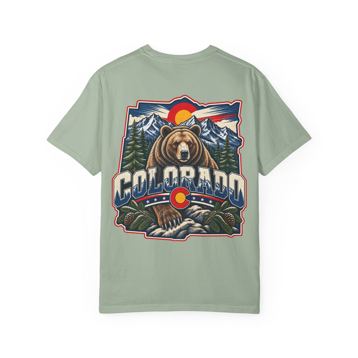 Colorado Bear Emblem  Unisex Comfort Color 1717 Streetwear Graphic Tee