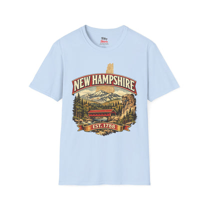Vintage New Hampshire Heritage Unisex Softstyle T Shirt State Pride Graphic Tee Collections FS03