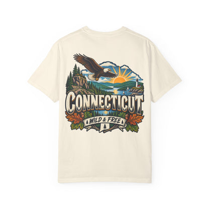 Connecticut Wild & Free  Unisex Comfort Color 1717 Streetwear Graphic Tee