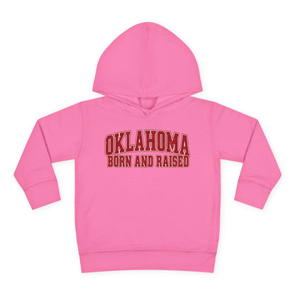 Oklahoma Born and Raised Vintage Collegiate Unisex Toddler Pullover Fleece Hoodie