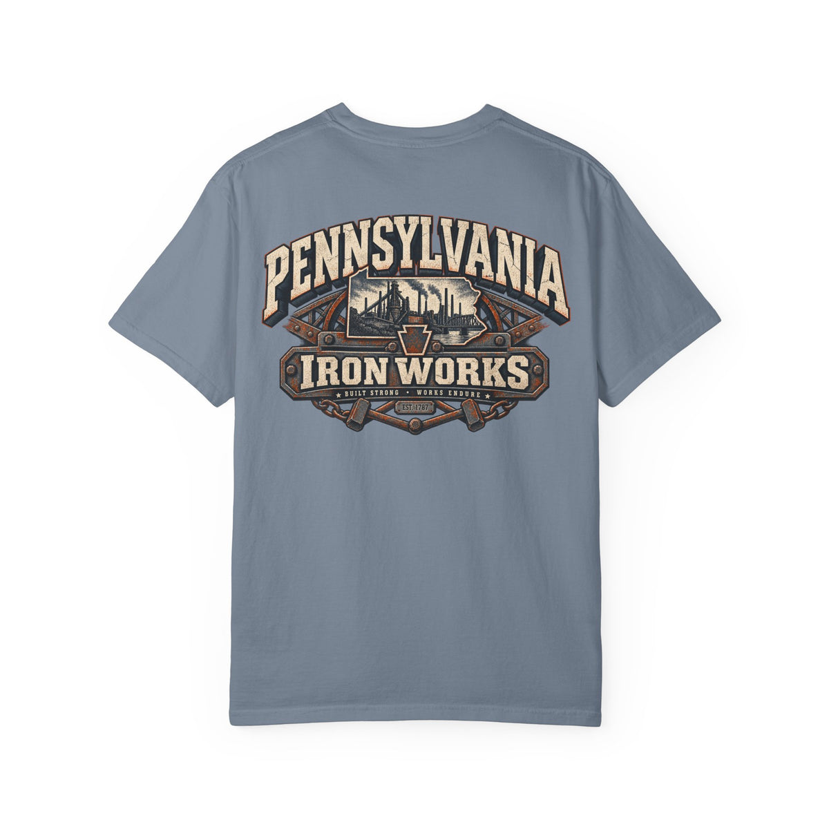 Pennsylvania Iron Works Unisex Comfort Color 1717 Streetwear Graphic Tee