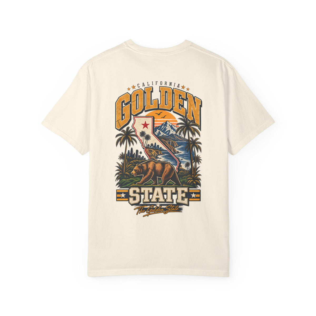 California Golden State Streetwear  Unisex Comfort Color 1717 Streetwear Graphic Tee